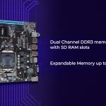 FRONTECH H61 Chipset Motherboard with 2xDDR3 RAM Slots LGA1155 Supports i3/i5/i7/Pentium Processors | 6+4 USB Ports | 4xSATA Slots | NVME Slots, 1xPCIEX16, 1xHDMI, 1xVGA (FT-0470)