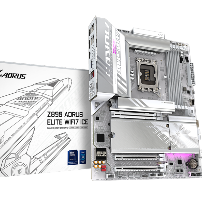 GIGABYTE Z890 AORUS ELITE WIFI7 ICE Motherboard - Supports Intel Core Ultra CPU (