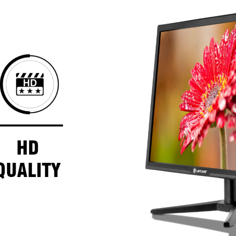 Lapcare LM195WDH 19 Inch(48.26CM) LED Display 16:10 1440x900 Pixel Ratio,Tilt Stand,Vesa Mount,HDMI + VGA Port (Black)