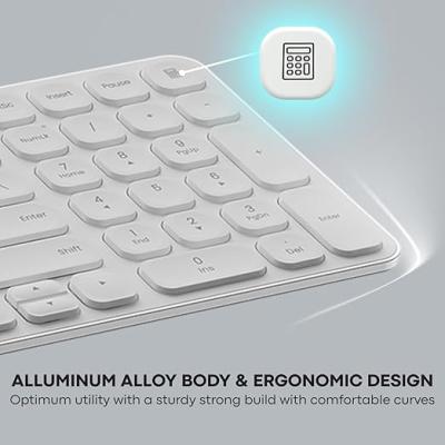 RAPOO 9320M Bluetooth 4.0, 5.0 + 2.4G Wireless Multi-Mode Keyboard Mouse Combo, Aluminum Base, 2400 DPI, 10M Range, Compact White