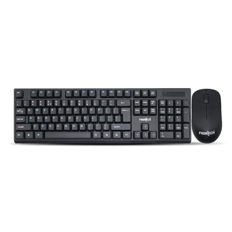 FRONTECH Wireless Keyboard and Mouse Combo | Membrane Keys with Retractable Stands | USB Plug & Play | Ergonomic & Comfortable Design | 1 Year